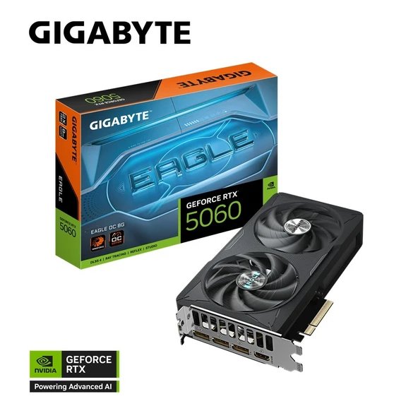 GIGABYTE GeForce RTX 5060 EAGLE OC 8GB GDDR7 128 Bit DLSS 4 NVIDIA Ekran Kartı ürün görseli 1