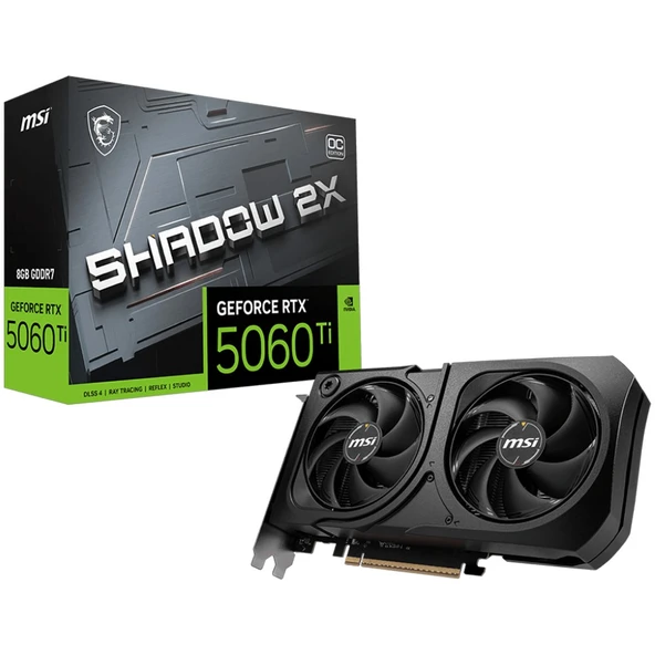 MSI GeForce RTX 5060 Ti SHADOW 2X OC PLUS 8G 8GB GDDR7 128 Bit DLSS 4 NVIDIA Ekran Kartı ürün görseli 1