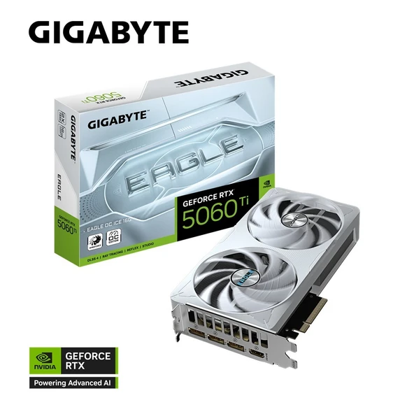 GIGABYTE GeForce RTX 5060 TI EAGLE OC ICE SFF 16GB GDDR7 128 Bit DLSS4 NVIDIA Ekran Kartı ürün görseli 1