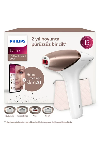 Philips Lumea 9900 Serisi BRI951/03 IPL Tüy Alma, SkinAI,Vücut,Yüz,Koltuk altı,Bikini,4 Başlık,Çanta ürün görseli 1