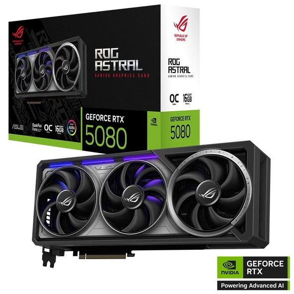 ASUS ROG Astral GeForce RTX 5080 16GB GDDR7 OC Edition DLSS 4 256 Bit NVIDIA Ekran Kartı ürün görseli 1