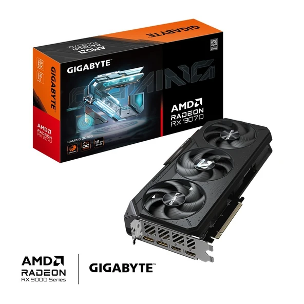 GIGABYTE Radeon RX 9070 Gaming OC 16GB GDDR6 256 Bit Ekran Kartı ürün görseli 1