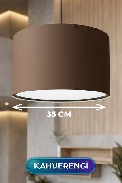 Kahverengi Kumaş Başlıklı Sarkıt Avize 35 CM ürün görseli 1