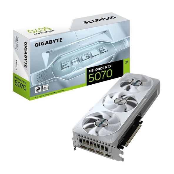 GIGABYTE GeForce RTX 5070 EAGLE OC ICE SFF 12G 12GB GDRR7 192 Bit DLSS4 NVIDIA Ekran Kartı ürün görseli 1
