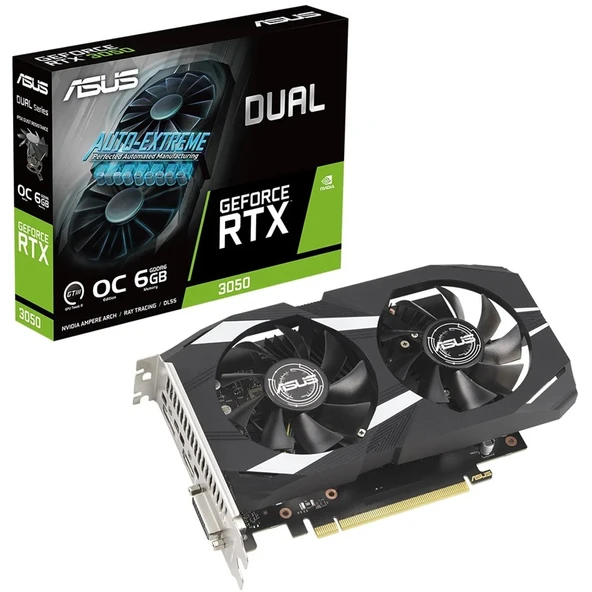 ASUS DUAL GeForce RTX 3050 OC 6GB GDDR6 96 Bit Ekran Kartı ürün görseli 1