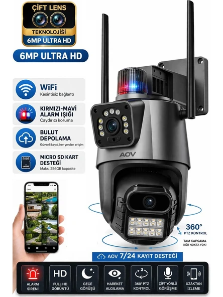 SV-318 Wifi Kamera Çift Lens Gece Görüş Çakar Güvenlik Kamerası Dış Mekan ürün görseli 1