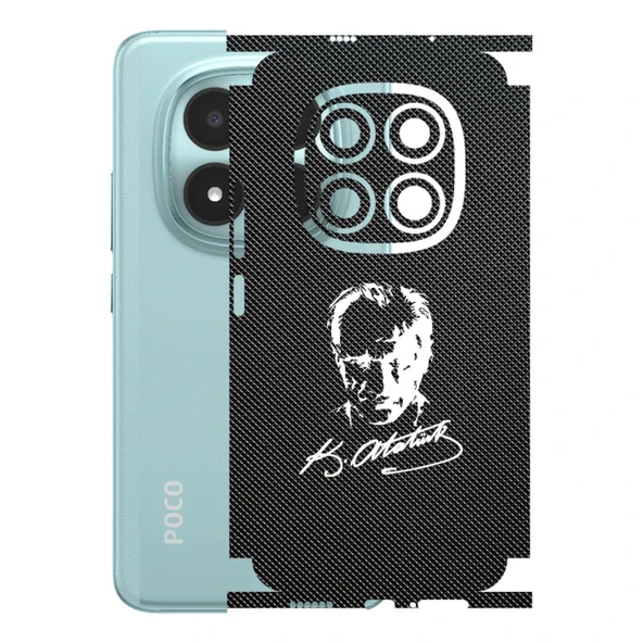 Poco M8 Pro ile Uyumlu Bumper Serisi Premium Kaplama 360  Atatürk İmzalı Siyah ürün görseli 1