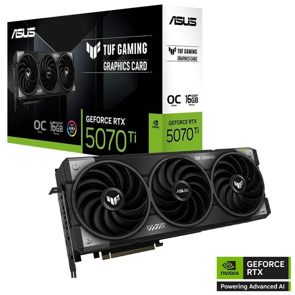 ASUS TUF Gaming GeForce RTX 5070 Ti 16GB GDDR7 OC Edition 256 Bit DLSS 4 NVIDIA Ekran Kartı ürün görseli 1
