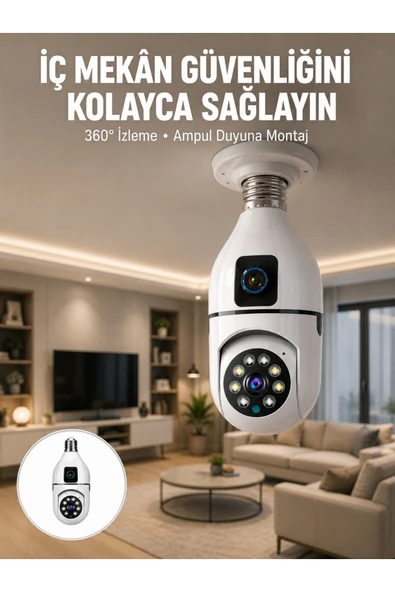 Tak Çalıştır Ampul Kamera  Full HD 1080P Kablosuz Güvenlik Çözümü Yeni Nesil ürün görseli 1