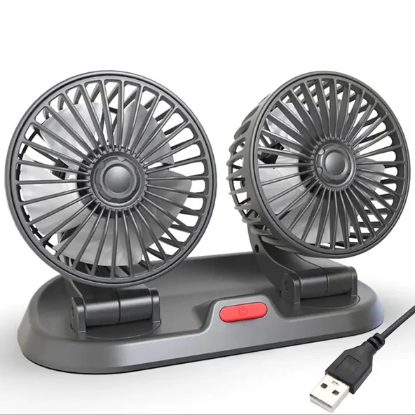 ALLY F410 USB Çift Başlıklı Araç Fanı Oto Fan Vantilatör-(5775) ürün görseli 1