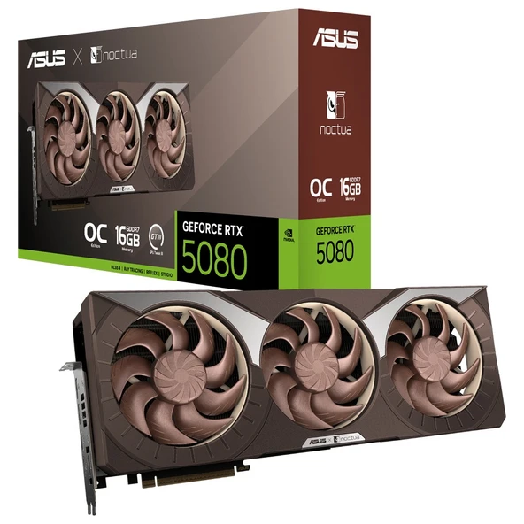 ASUS GeForce RTX 5080 NOCTUA 16GB GDDR7 OC Edition DLSS 4 256 Bit NVIDIA Ekran Kartı ürün görseli 1