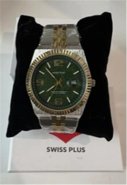 Swiss Plus Man Watch Premium Seri Model-3 ST3450AGS Green-Gold ürün görseli 1