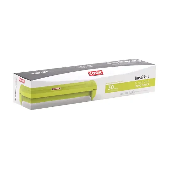 COOK Toptan BAS&KES Streç Film 30x30 Mt.Yeşil Koli içi 4'lü ürün görseli 1