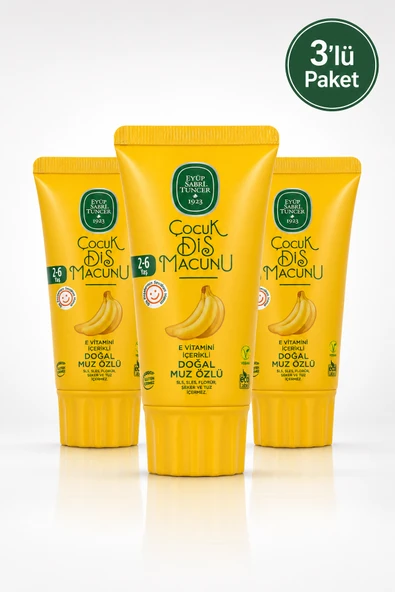 Eyüp Sabri Tuncer Doğal Muz Özlü 2-6 Yaş Çocuk Diş Macunu 60 ml x 3 Adet ürün görseli 1