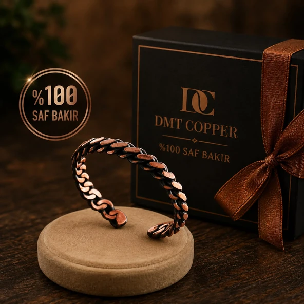 Dmt Copper Home KALIN %100 El Yapımı Bakır Bileklik,Doğal Antibakteriyel Bakır Bileklik, Sağlık Dostu Şık Tasarım ürün görseli 1