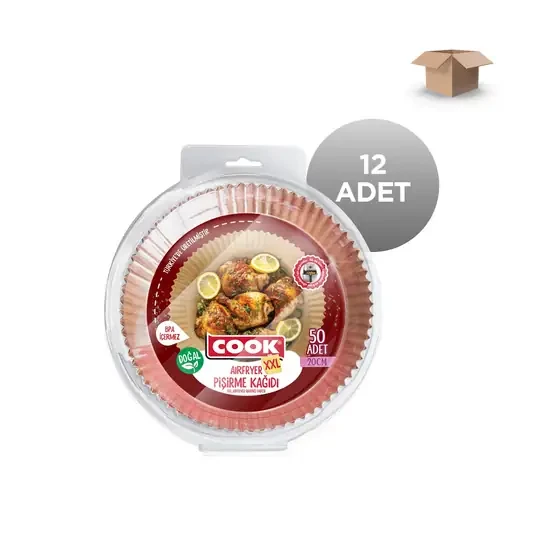 COOK Toptan Airfryer Pişirme Kağıdı 20 cm 50'li Koli İçi 12'li ürün görseli 1