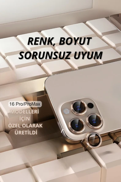 16 Pro Max Kamera Lens Koruyucu Naturel - Resim 5
