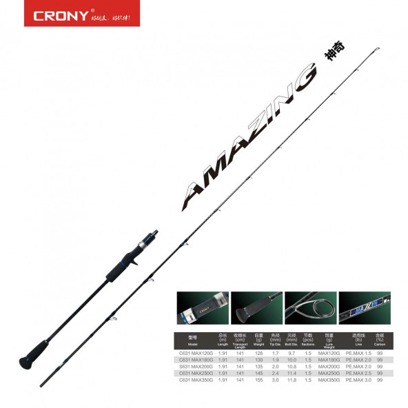 Crony Amazing 2 Casting AMC-631 191 cm 350 gr Slow Jigging Kamış ürün görseli 1