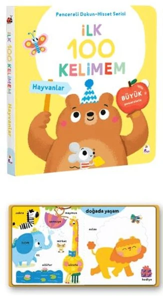 İlk 100 Kelimem – Hayvanlar (Pencereli Dokun-Hisset) ürün görseli 1