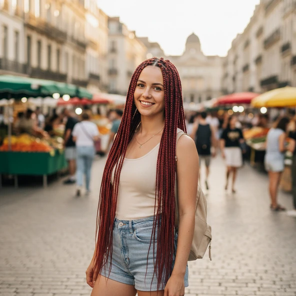 Afrika Örgüsü Ve Rasta İçin Sentetik Saç / Koyu Kızıl ürün görseli 1