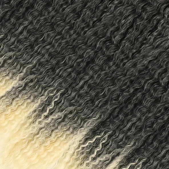 Brazilian Afro Dalgası / Siyah / Platin Ombreli - Resim 3