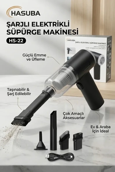 Kompakt Araç İçi Süpürge Portatif Mini El Süpürgesi Pratik Temizlik Cihazı Modeli ürün görseli 1