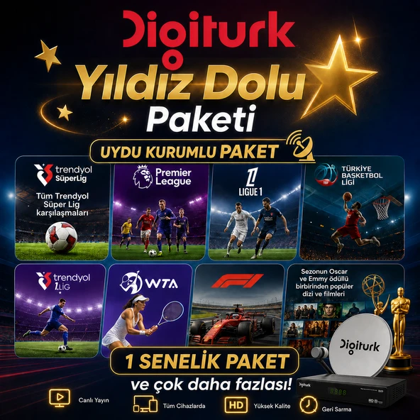 Digiturk Uydu Kurulumlu (1 Yıllık Yıldız Dolu Paketi) ürün görseli 1