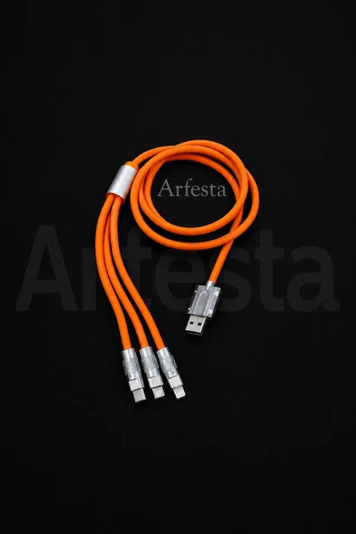 3ü 1 Arada Çoklu Şarj Kablosu Type C Lightning Micro USB - Resim 2