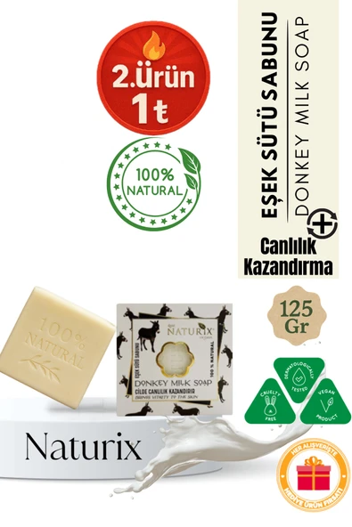 Eşek Sütü Sabunu 125 gr | Kurutucu, Cilt Ve Saç Için Doğal Sabun ürün görseli 1