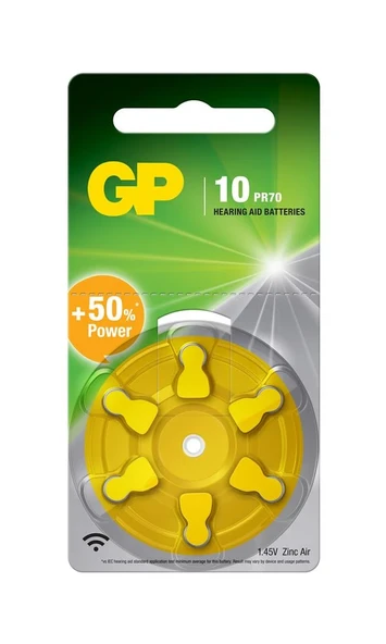 GP ZA10 1.4V Düğme Kulaklık Pili  6'lı Paket ürün görseli 1