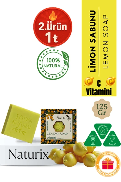Limon Sabunu 125 gr – Ve Siyah Nokta Karşıtı, C Vitaminli Doğal Sabun ürün görseli 1