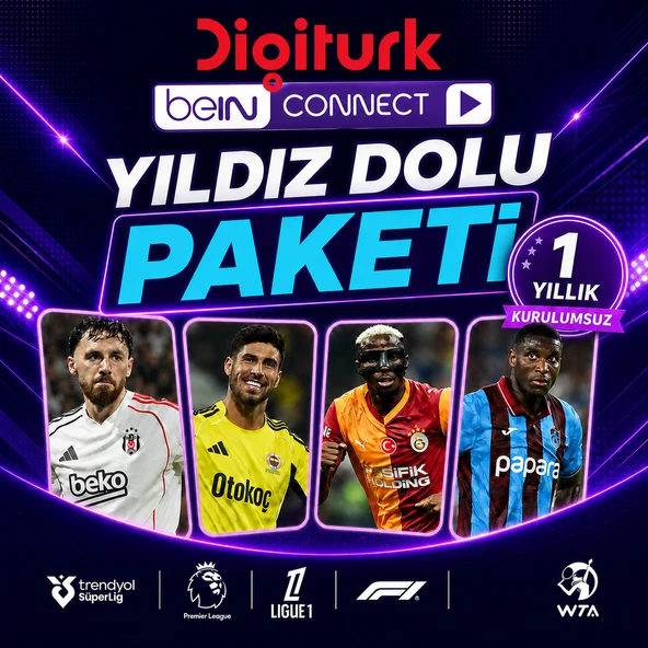 Digiturk 1 Yıllık Süper Lig Paketi (Web, Cep, Tablet, Smart TV, Apple TV 4K, Android TV) Kurulumsuz ürün görseli 1