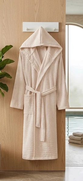 Bicomi Ultra-Soft %100 Pamuklu, Hızlı Kuruyan Kapüşonlu Unisex Banyo ve Ev Keyfi Bornozu ürün görseli 1