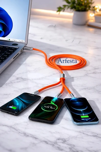 3ü 1 Arada Çoklu Şarj Kablosu Type C Lightning Micro USB ürün görseli 1