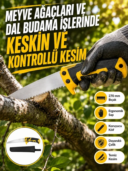 Kılıflı Budama Bahçe Testeresi 270 Mm Düz Bıçaklı ürün görseli 1