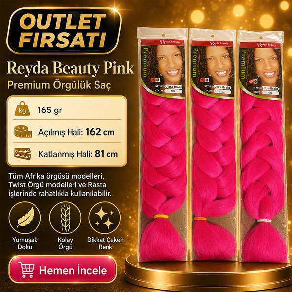 3 Paket / Afrika Örgüsü Ve Rasta İçin Sentetik Saç PINK ürün görseli 1
