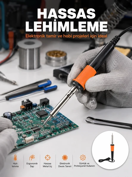 Güvenli Kullanım Sağlayan Isı Yalıtımlı Lehimleme Kalemi ürün görseli 1