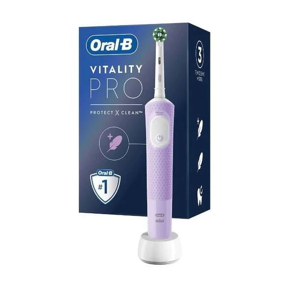 Oral-B Şarjlı Elektrikli Diş Fırçası Vitality Pro Lila Koruma ve Temizlik ürün görseli 1
