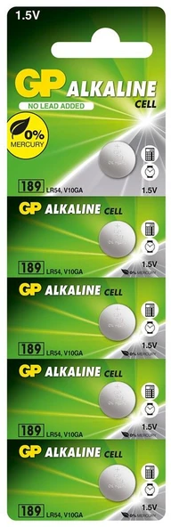 GP GP189-C5 LR54 AG10-LR1130 Alkalin Düğme Pil 5'li Paket ürün görseli 1