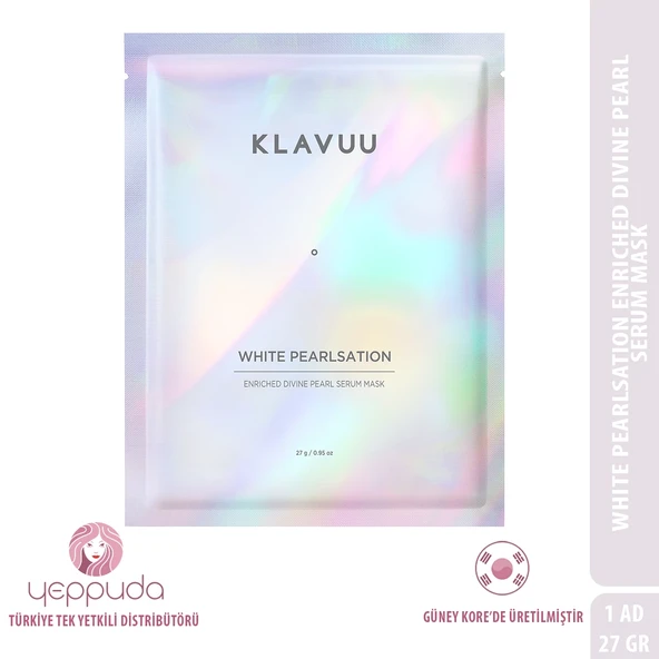 Klavuu White Pearlsation Enriched Divine Pearl Serum Mask - İnci Özlü Aydınlatıcı, Nemlendirici ve Kırışıklık Karşıtı Kağıt Yüz Maskesi ürün görseli 1