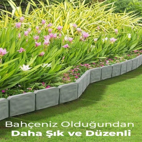 3'LÜ TAŞ GÖRÜNÜMLÜ BAHÇE ÇİTİ ürün görseli 1