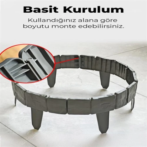 3'LÜ TAŞ GÖRÜNÜMLÜ BAHÇE ÇİTİ - Resim 3