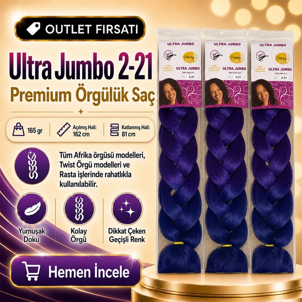 3 Paket / Afrika Örgüsü Ve Rasta İçin Sentetik Ombreli Saç 2/21 ürün görseli 1