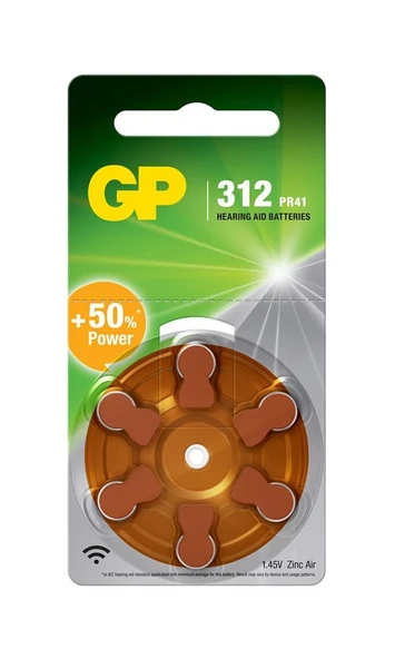 GP ZA312 1.4V Düğme Kulaklık Pili  6'lı Paket ürün görseli 1
