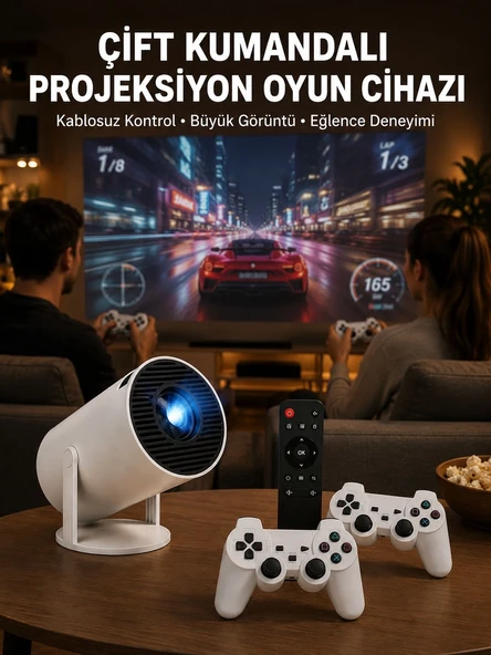 Kablosuz Mini Projeksiyon Cihazı Oyun ve Film İçin Taşınabilir Ev Sineması Yeni Nesil ürün görseli 1