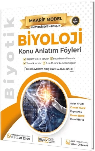Üniversiteye Hazırlık Biyoloji Maarif Model Konu Anlatım Föyleri Biyotik Yayınları ürün görseli 1