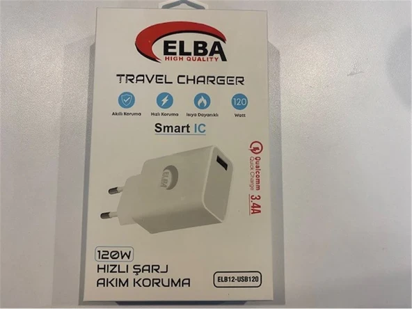 Elba ELB12 Elb- USB120 120W 3.4A Hızlı Şarj Akım Koruma Isıya Dayanıklı EV Şarj Kafa ürün görseli 1