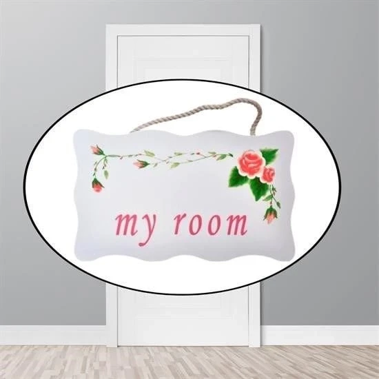 Decotown My Room Benim Odam Dekoratif Çiçek Desenli Kapı Askısı ürün görseli 1