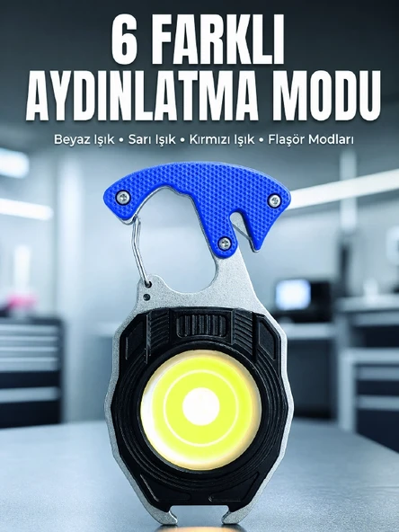Araç Kamp Outdoor ve Tamir İşleri İçin Çok Amaçlı COB LED Şarjlı Kurtarma ve Çalışma Feneri ürün görseli 1