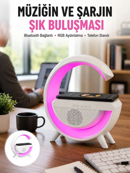 Yeni Nesil Bluetooth Hoparlör Speaker 5.0 Taşınabilir G Şeklinde Powerbankli Yeni Nesil ürün görseli 1